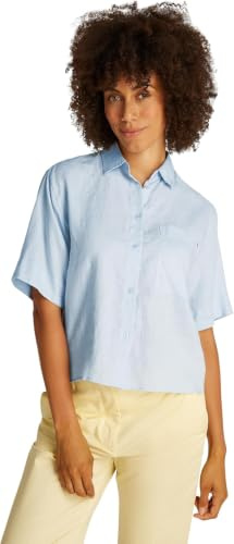 Tommy Hilfiger Damen ESS Linen Relaxed S/S Shirt Ww0ww44720 ESS Linen Relaxed S/S Shirt WW0WW44720
