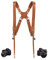 Camera Harness,Dual Shoulder Leather Camera Strap for 2 Cameras,Dual Shoulder Full Grain Leather Harness,Multi Double Camera Gear for DSLR/SLR,Double Camera Harness for Photographers,Small Size,Tan
