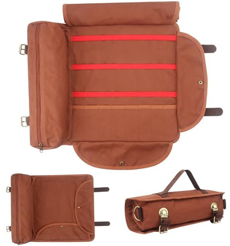 Barkeeper Bag 15x7x5in Canvas große Kapazität Barkeeper Kit Bag mit Metallverschluss Tragbarer Barkeeper -Rollbeutel für Picknick -Camping -Barkeeper -Kit im Freien