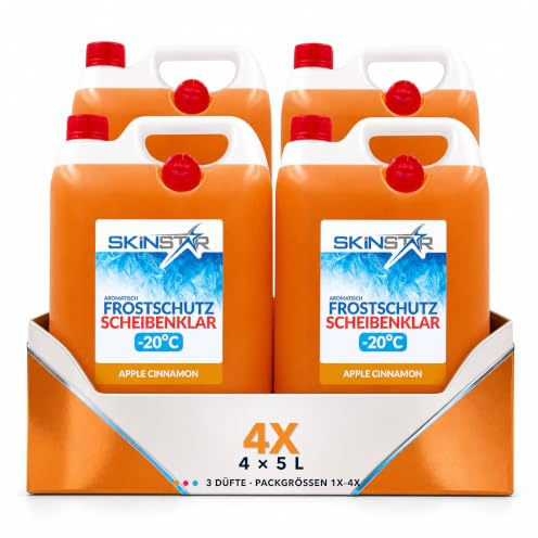 SkinStar Scheibenfrostschutz -20°C mit Duft | Effektiver Scheibenreiniger | Winter | Gebrauchsfertig | Frostschutzmittel Scheibenwaschanlage | Klare Sicht (20l, Apple-Cinnamon)