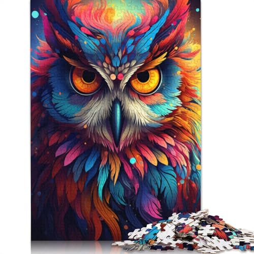 1000 Piece Jigsaw Puzzles Painting Colorful Planet Owl Jigsaw Puzzles for Cardboard Jigsaw Great Gift for Adults 38x26cm