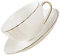 1Juego Tazas de Café de Porcelana de Blanca con Plato Dorado para Espresso y Latte Set Práctico para Hogar y Cafeterías