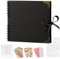 Album de Fotos para Pegar y Escribir, 205x205mm Álbum de Fotos Scrapbooking, Bricolaje Hojas Negras