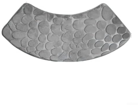 Elchuiaby Gebogene Duschmatte Waschbar Rutschfest Weiche Saugfähige Polyester Duschmatte Für Familie Ecke Dusche Matte (Hellgrau)