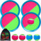 Jovicos Klettballspiel, Gartenspielzeug Outdoor Spiele, Klettballspiel für Kinder ab 3 4 5, Outdoor Spielzeug Sommer Spielzeug Draußen, Fangballspiel mit 4 Fangscheiben 4 Bälle