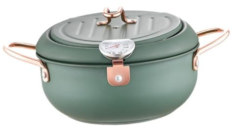 CIYODO 1Pieza Freidora Inoxidable con Control de Temperatura Cacerola Profunda y Cocinas Restaurantes y Fiestas
