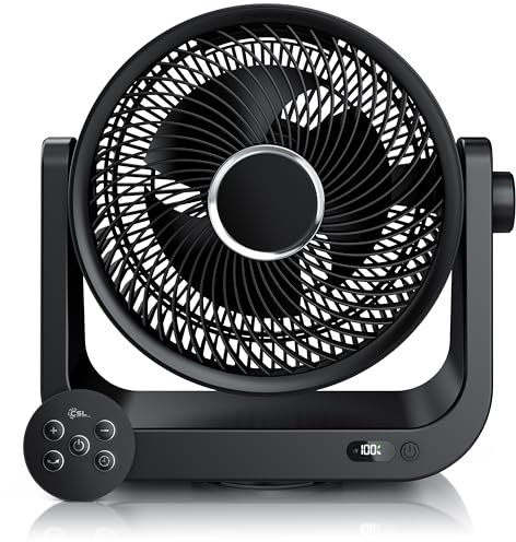 CSL - Akku USB Tischventilator mit Fernbedienung – sehr leise - DC Motor - Oszillation – Timer – 10 Geschwindigkeitsstufen