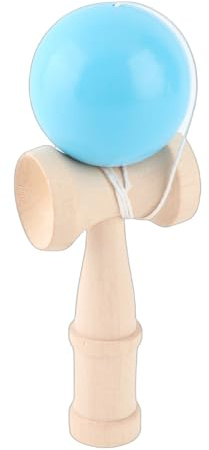 Eujgoov Kendama Hölzerne, Geschicklichkeits Spiele Drinnen für Konzentrationspiele Stresskiller (Blue Ball)