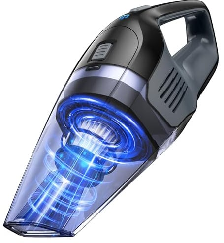 Portutif Handstaubsauger Akku, 8Kpa Saugkraft, 30Min Laufzeit, 78Db Leise, | 2200mAh Akku, 400ml Staubbehälter, 1,92Lbs, Ergonomisch Leicht, für Auto, Teppich, Treppe, Tierhaare