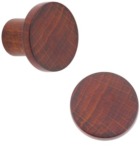 keypak 10 Pack Basic Round Beech Wood Knobs 33mm Wood Handle | Cabinet & Drawer Knob Handles for Kitchen, Furniture & DIY Renovations