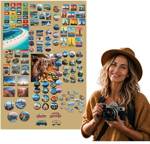 Anwicar Tableau Magnétique mural effaçable Doré 100x80 cm | Tableau en acier pour aimants, notes et marqueurs craie; surface effaçable et kit de montage mural inclus