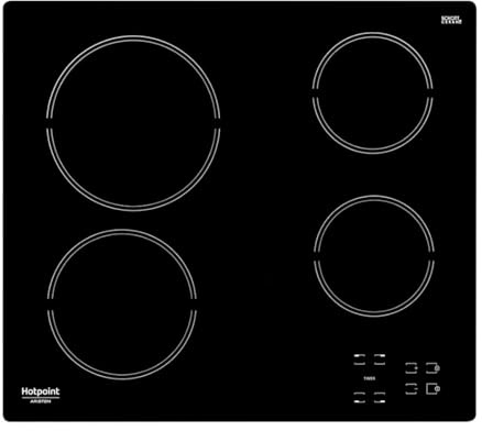 Placa Vitrocer?mica - Hotpoint - Hr631c - 4 Fuegos - 60 Cm - Negro