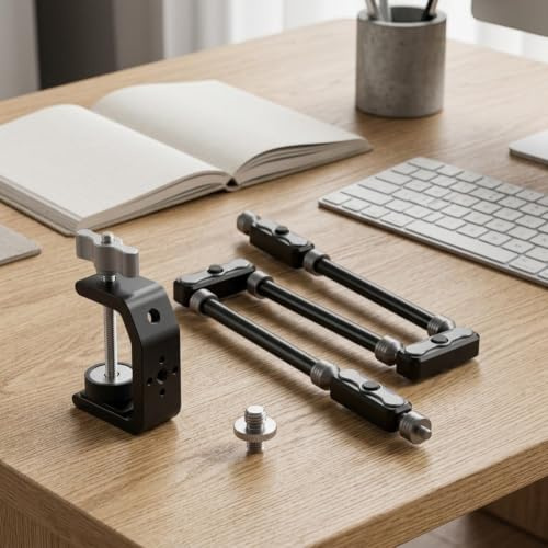 BEAZOOM Gooseneck Phone Holder for Bed UK: 33 Inch Flexible Long Arm with Clamp, 360 Rotatable Aluminium Alloy Stand for iPhone & for android, Hands-Free Desktop Gadget Black(three-section arm)