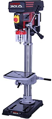 LUMBER JACK Pillar Drill Press 16mm Capacity, Bench Top Professional Trade Use, Drilling with 12 Speeds, 600W Induction Motor, 16mm Chuck, Cast Iron Table