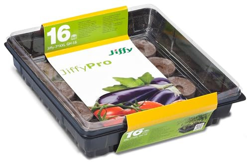 Jiffy 110031 Zimmergewächshaus (leicht) mit 50 mm Torfquelltabletten (16 Stück)
