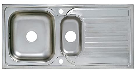 Edelstahl Einbauspüle 1,5-Becken 100cm x 50cm Küchenspüle Edelstahlspüle Küchen Spüle Edelstahleinbauspüle