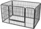 Feandrea Freilaufgehege für Haustiere, Laufstall, mit 4 Gitterplatten, transportabel, für innen und außen, Haustiere ohne Halsband, 122 x 80 x 70 cm, grau PPK04GY