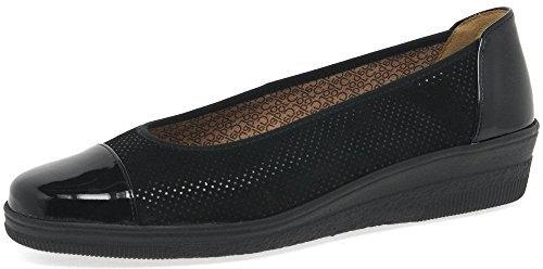 Gabor Petunia Womens Patent Accent Low Heeled Pumps 2.5 UK Black Dot/Patent