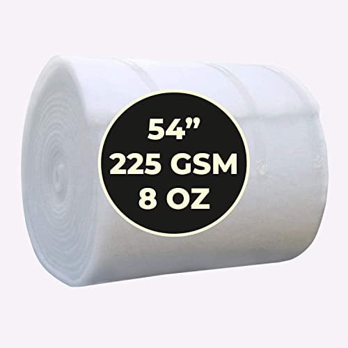 Rouleau d'ouate de polyester pour matelassage, rembourrage d'ameublement, 68,6 cm / 137,2 cm de large (137,2 cm de large x 226,8 g, 5 m)