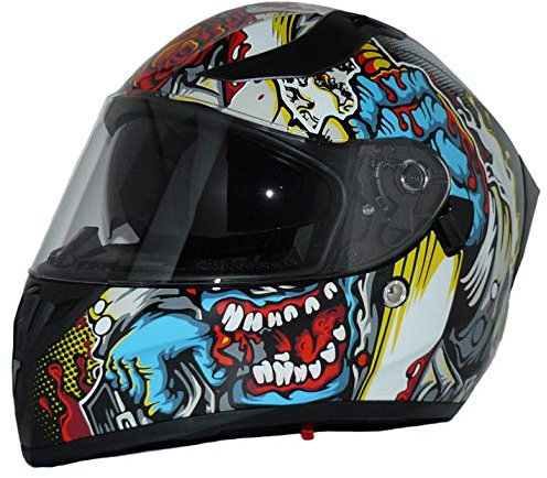 Motorradintegralhelm Integralhelm mit integrierter Sonnenblende und klappbarem Visier V128-MU-XS