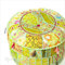 EYES OF INDIA - Bunt Flickwerk Rund Polsterhocker Sitzkissen Abdeckung Boden Sitz Boho Chic Bohemian Akzent Indische Handarbeit - Hellgrün, 22W X 12H in. (55W X 30H cm)