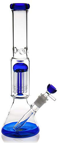 M-pungar Glass Bong with Tornado percolate, Blue Water Bongs with 14.5mm Bong Bowl Glass Pipe for Smoking Hookah¡