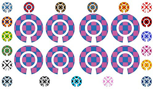 Acclaim Lawn Bowls Identification Stickers Markers 2 Full Sets of 4 Self Adhesive Large Check (Royal Blue/Pink)