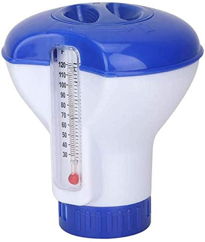 GAMRY Dispenser di Cloro per Piscina, 5 Pollici fluttuante Dispenser di Cloro per Piscina Interna e Spa, Vasca idromassaggio (Bianco Blu)