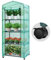 VIVOSUN Mini invernadero de 4 niveles con ruedas, 27 x 19 x 63 pulgadas, reutilizable, portátil, cálida casa con cubierta de polietileno verde y estante para jardín compacto y patios traseros