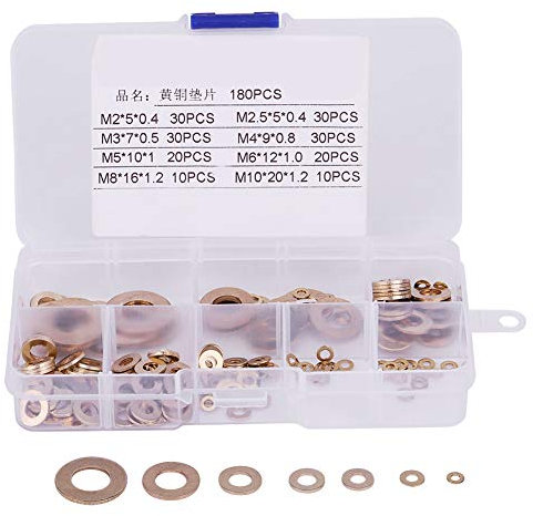 Rondelle Ottone, Spessori Cerniere Porte, 80 Pezzi Rondelle Ottone Per Cerniere Porte, Set Di Assortimenti Di Rondelle Di Tenuta Metriche In 8 Misure, M2 M2,5 M3 M4 M5 M6 M8 M10