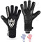Keeperking Torwarthandschuhe für Erwachsene Fußballhandschuhe Herren Innennaht Profi Grip 4mm Fester Sitz Unisex Jonior (6,Schwarz-Neg)