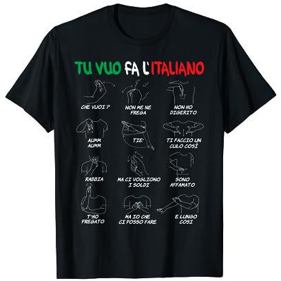 Italienisch Gesten Lernen mit Italienische Flagge T-Shirt