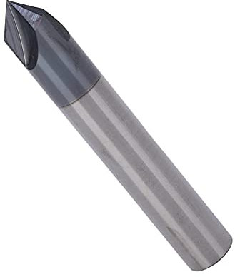 Molino de Biselado, 3 Flautas, 90 Grados, Ranura en V, Chaflán, Extremo de Chaflán, Fresa de Acero de Tungsteno, Broca de Corte para Tallado Y Biselado CNC(D12*90°*75L)
