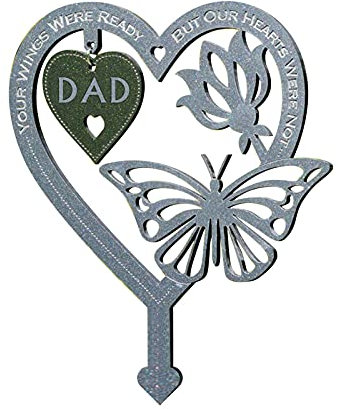 YIJOY 1pcs Garden Memorial Plaque Weatherproof Butterfly Ornament Your Wing Were Ready, But Our Heart Were Not For Mom, Dad, Best Friend, Husband, Memorial Gift