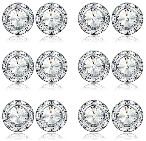 BESTEEL Rhinestone Earrings Round Halo Stud Earrings for Dance Competitions