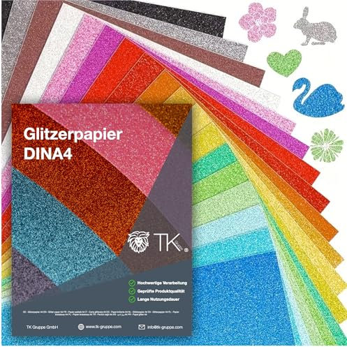 50x Blatt - Glitzerpapier Glitterpapier 250 g/m² - A4 Kopierpapier Druckerpapier bunt - zum Basteln & gestalten - Bastelpapier Tonkarton Pappe (50x Glitzerpapier)