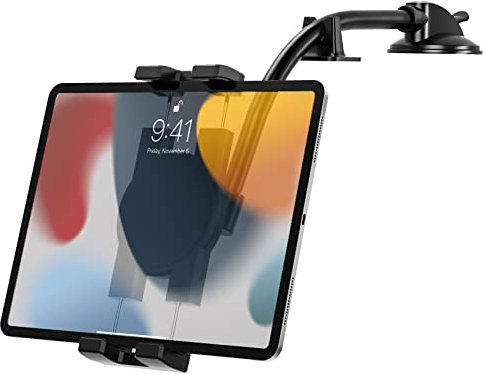 woleyi Armaturenbrett Tablet Autohalterung Flexibel, KFZ Dash iPad Halter Saugnapf mit Schwanenhals Langer Arm 21cm, für Pro 12.9 Air Mini, Galaxy, Huawei, Kindle, Lenovo, Fire, iPhone 4-13