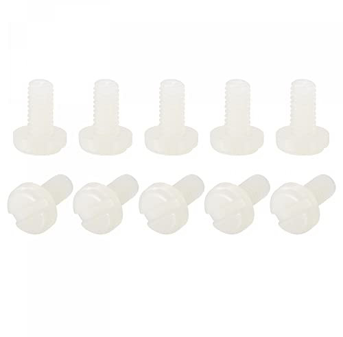 sourcing map 50pcs Vis Nylon Machine Fente Tête Cylindrique Fixations Boulons pour Électronique Communication Équipement M4x8mm