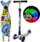 SANOTO Scooter mit 3 Rädern, Scooter für Kinder, 8 Jahre mit beleuchteten LED-Rädern, verstellbarer Lenker, geeignet für Geschenk für Kinder von 3 bis 13 Jahren, blau
