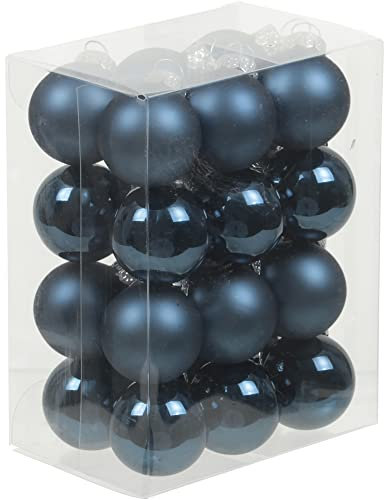 Kleine Baumkugeln aus Glas Ø 2 cm/2,5 cm/3 cm - Christbaumkugeln Baumschmuck Christbaumschmuck Weihnachtsbaumschmuck Weihnachtsbaumkugeln (2,5 cm, Nachtblau)