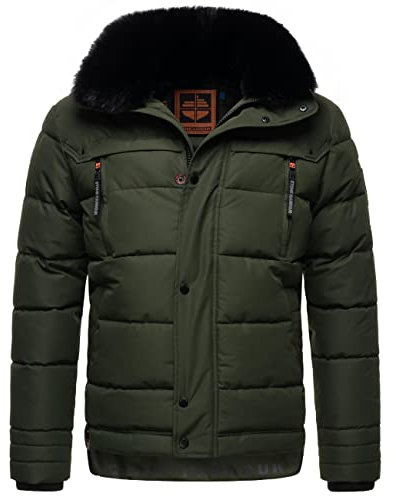 STONE HARBOUR Winterjacke warme Steppjacke mit abnehmbarer Kapuze Witaas Olive Gr. XXL