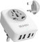 GUNGY Reiseadapter UK Adapter Weltweit Deutschland auf England Stecker mit 3 USB 1 Typ-C AC Steckdosenadapter Reisestecker Stromadapter für Irland Dubai Singapur Reiseadapter Typ G