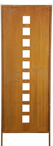 finehomegarden Stele Rost Metall Sichtschutz XL Quadrat H199xB64cm Windschutz Metallwand