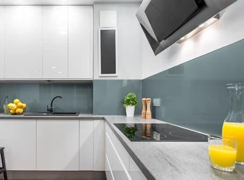 Ocean Grey Plastic Acrylic Kitchen Bathroom Splashback Like Glass (750mm x 1000mm)