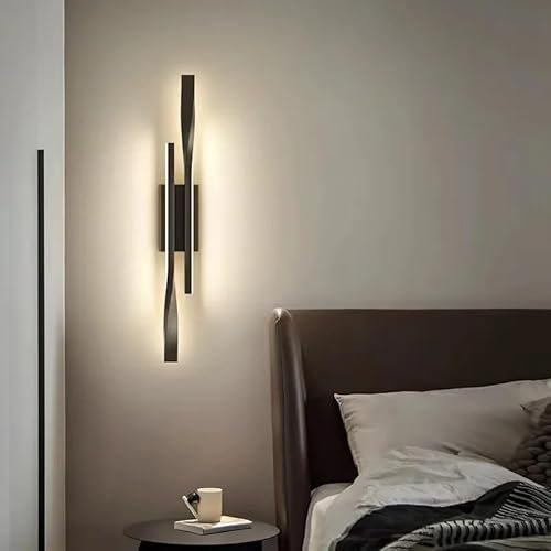 Comely LED Wandleuchte Innen,16W 2500LM Wandlampe LED Kreative, Schwarz Wandbeleuchtung für Schlafzimmer, Wohnzimmer, Arbeitszimmer, Flur, Treppen, Warmweißes Licht 3000K