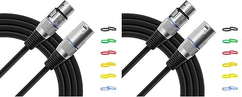 TIGER MIC4-06 Microphone Cable - XLR-m to XLR-f - 6 Metres (Pack of 2)