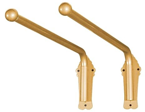 Set mit Schwenkarm-Fenstervorhangstangen, 2 Stück, strapazierfähig, 40 kg, 180° schwenkbar, for Haustür, Geschäft, Küche, Badezimmer (Color : Gold, Size : 120CM/47IN)