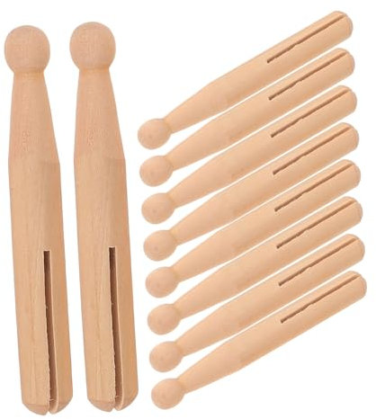 Cabilock 10 Pièces Bois Chevilles d'image Pinces à Linge en Bois Bâtons De Bricolage Mini Pinces à Linge Bricolage Artisanat Chevilles en Poupées Anciennes Bambou Photo Vide