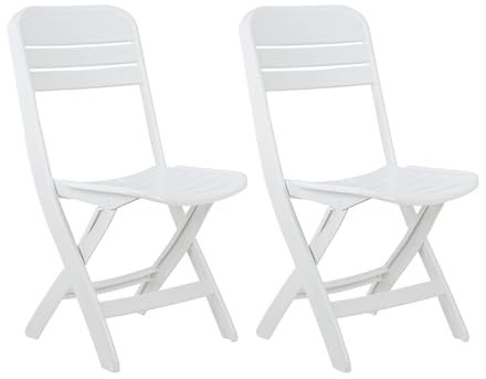 THINIA HOME Pack 2 Sillas Plegables Bliss Blancas 52x40x82cm