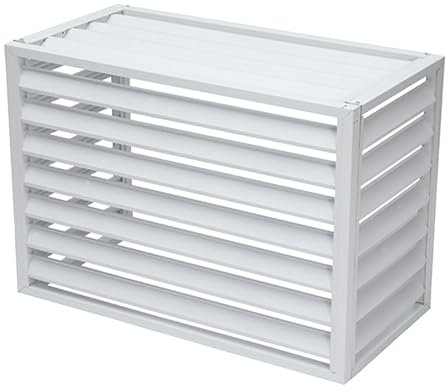 Cubierta aire acondicionado exterior,cubierta de aire acondicionado de aleación de aluminio,rejilla para aire acondicionado,Material espesado, adecuado para patios al aire libre, balcones ( Color : Wh
